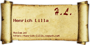 Henrich Lilla névjegykártya